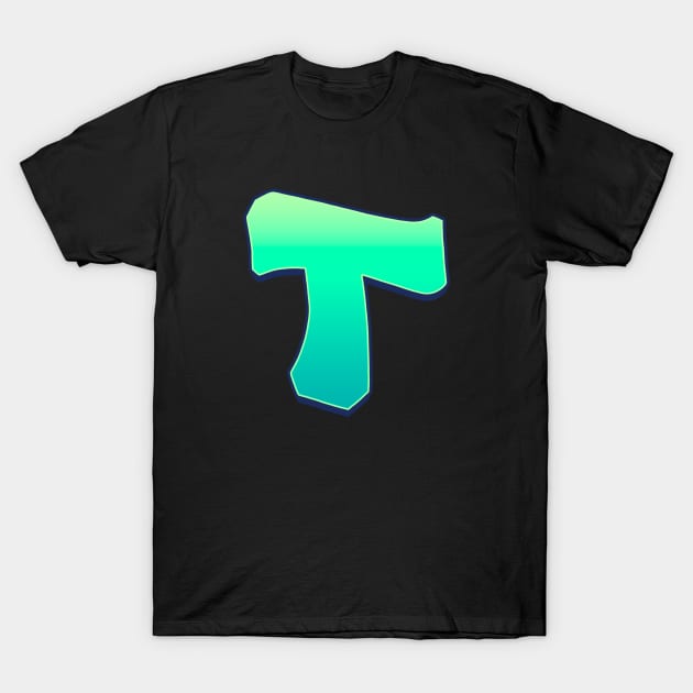 Letter T - Green fade T-Shirt by dmitri-art